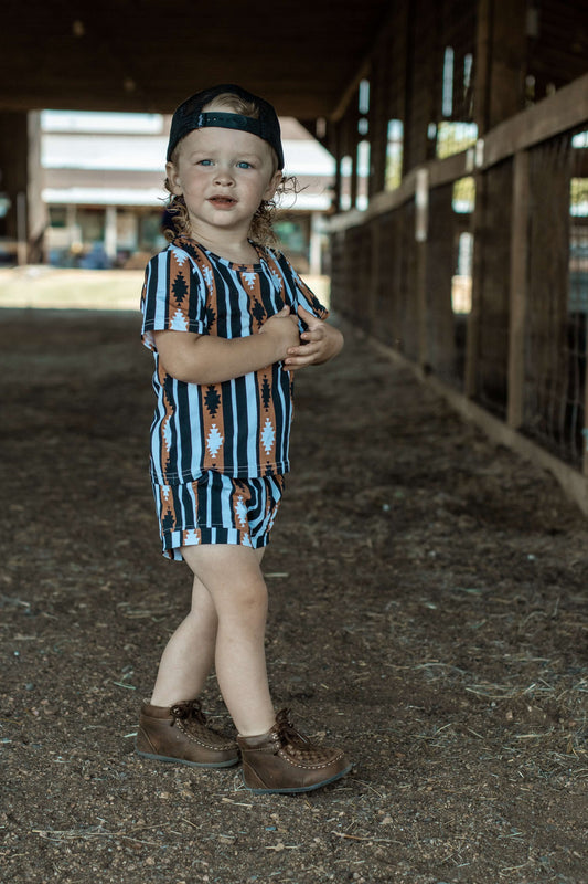 Brown Aztec Short Set -DS