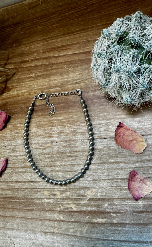 Silver Plated beads bracelet -DS