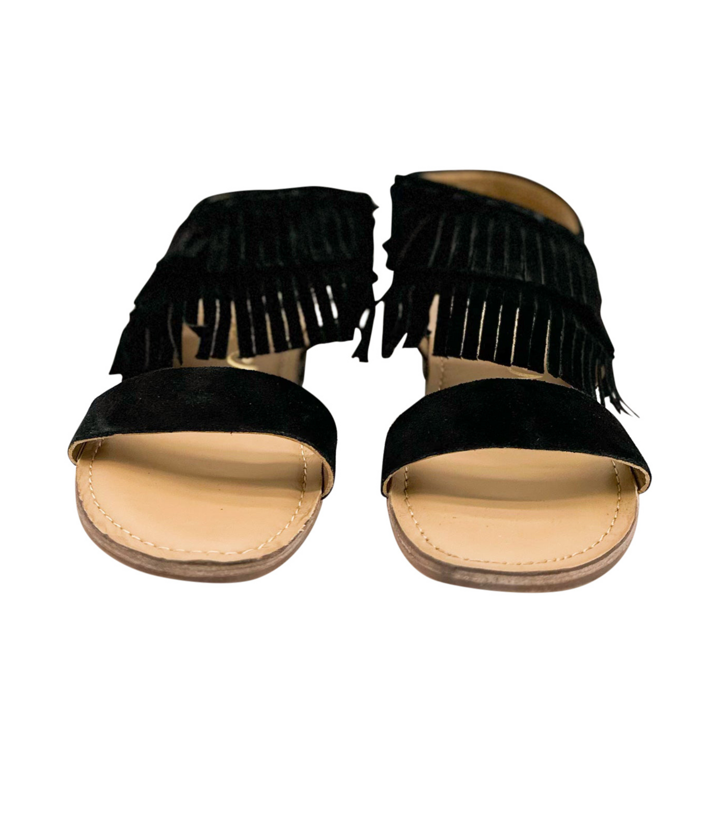 Fringe Star Sandal in Black -DS