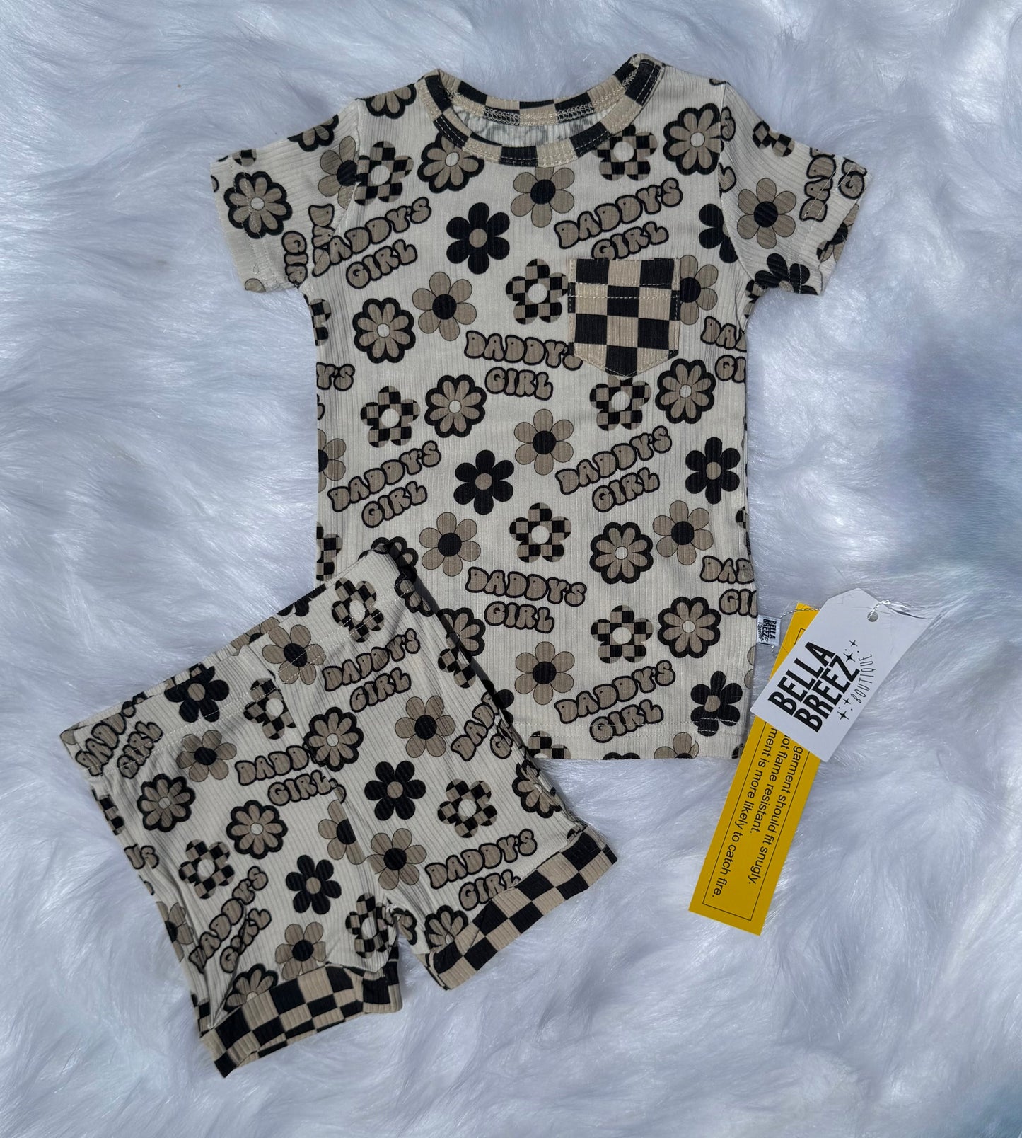 Daddy's Girl Ribbed Bamboo Short Set -DS