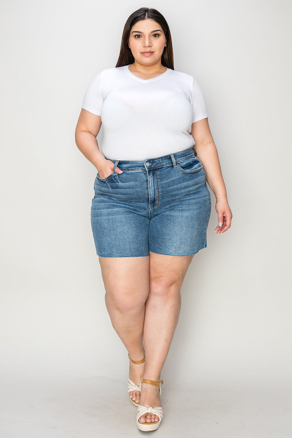Bethany Judy Blue High Waisted Denim Shorts -DS