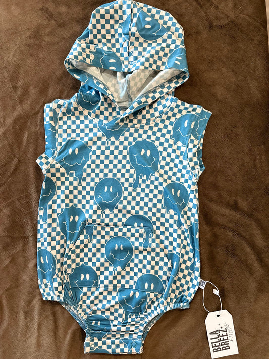 Blue Smiles Bamboo Romper -DS