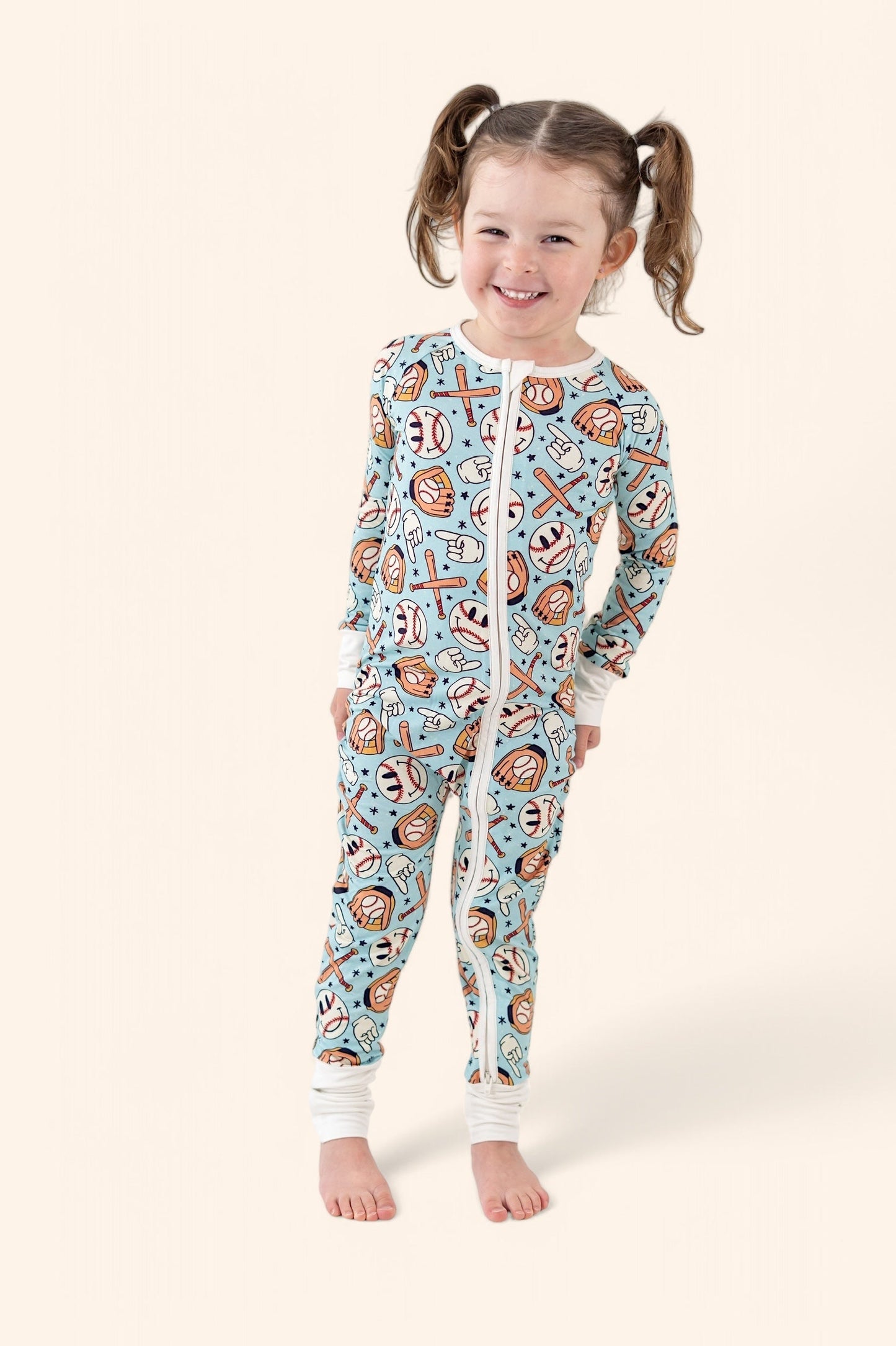 BASEBALL SMILEY DREAM ROMPER -DS