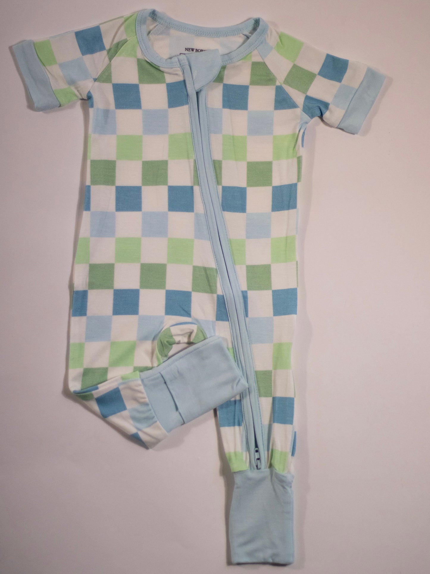 Ocean Checks Bamboo Short Sleeve Sleeper -DS