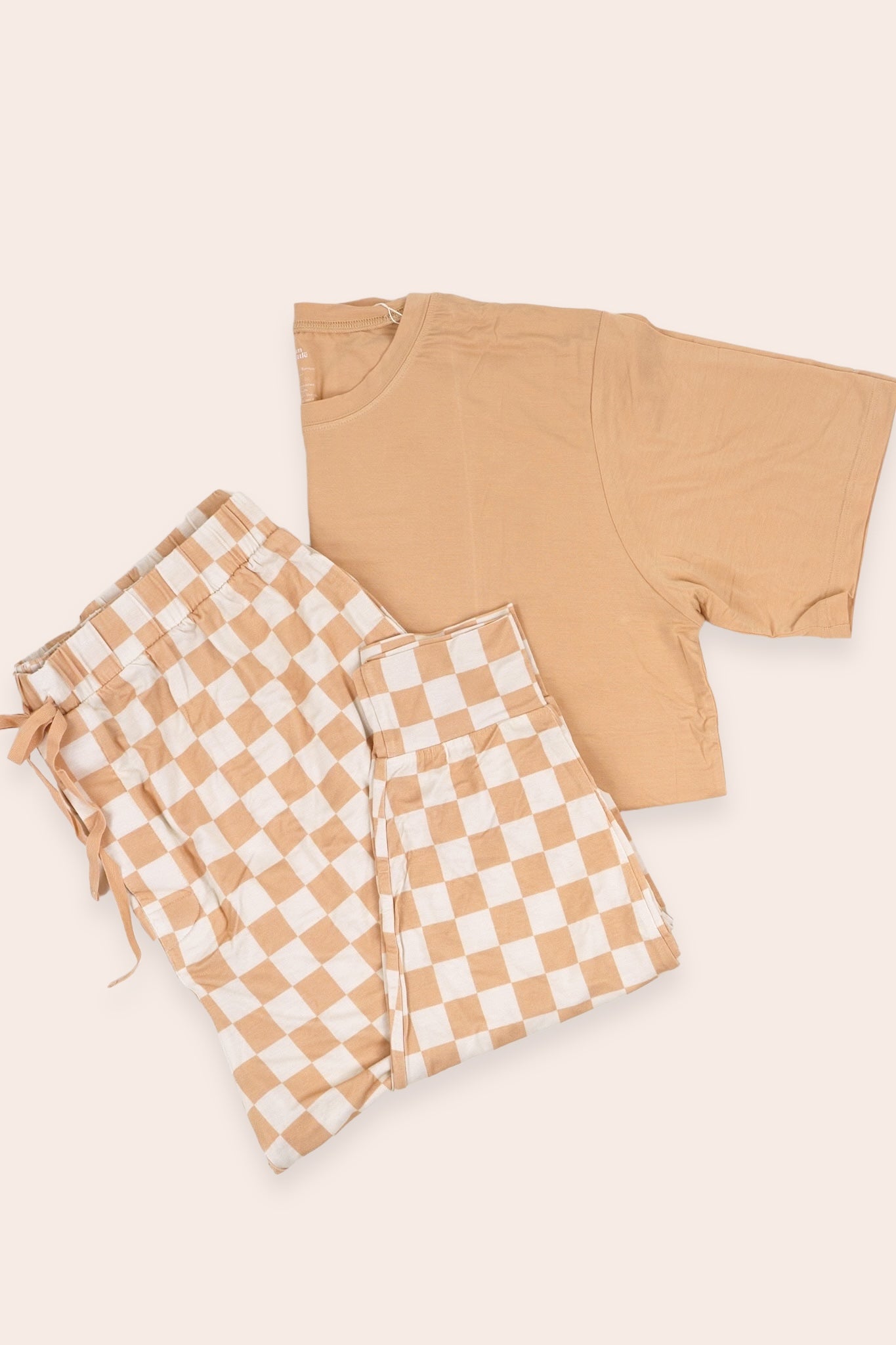 SANDY CHECKERS SHORT SLEEVE MEN'S DREAM JOGGER SET -DS