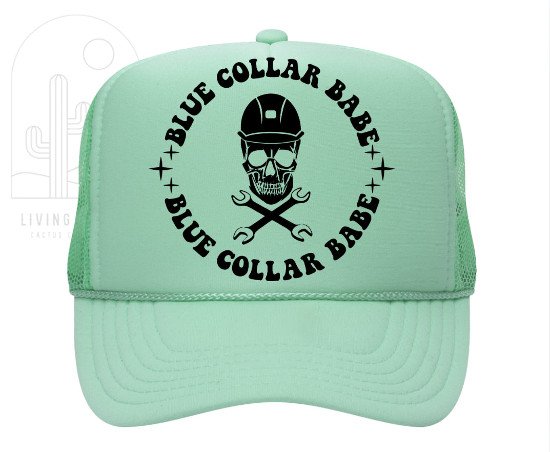 BLUE COLLAR BABE TRUCKER HAT -DS