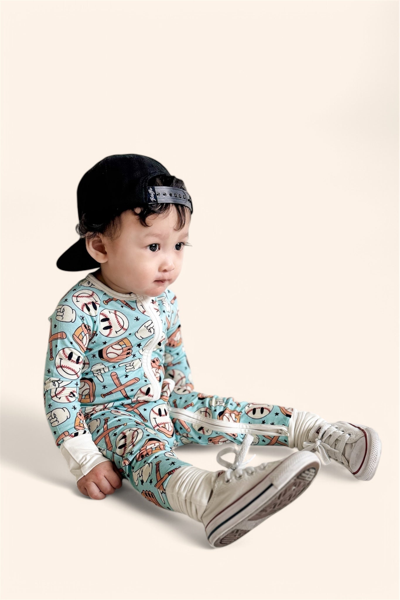 BASEBALL SMILEY DREAM ROMPER -DS