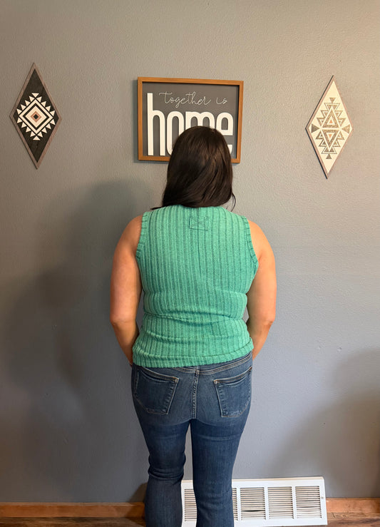 Slim Ribbed Mineral Wash Tank Top