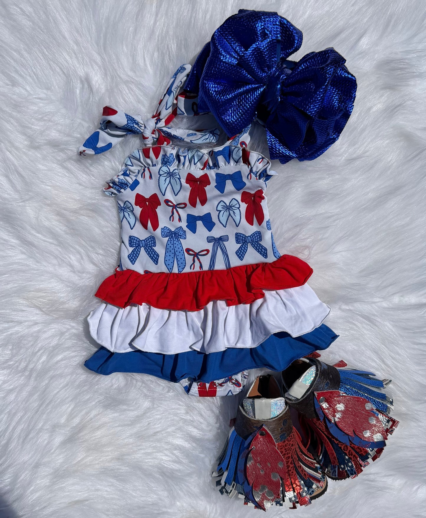 Little Miss America ruffle romper -DS