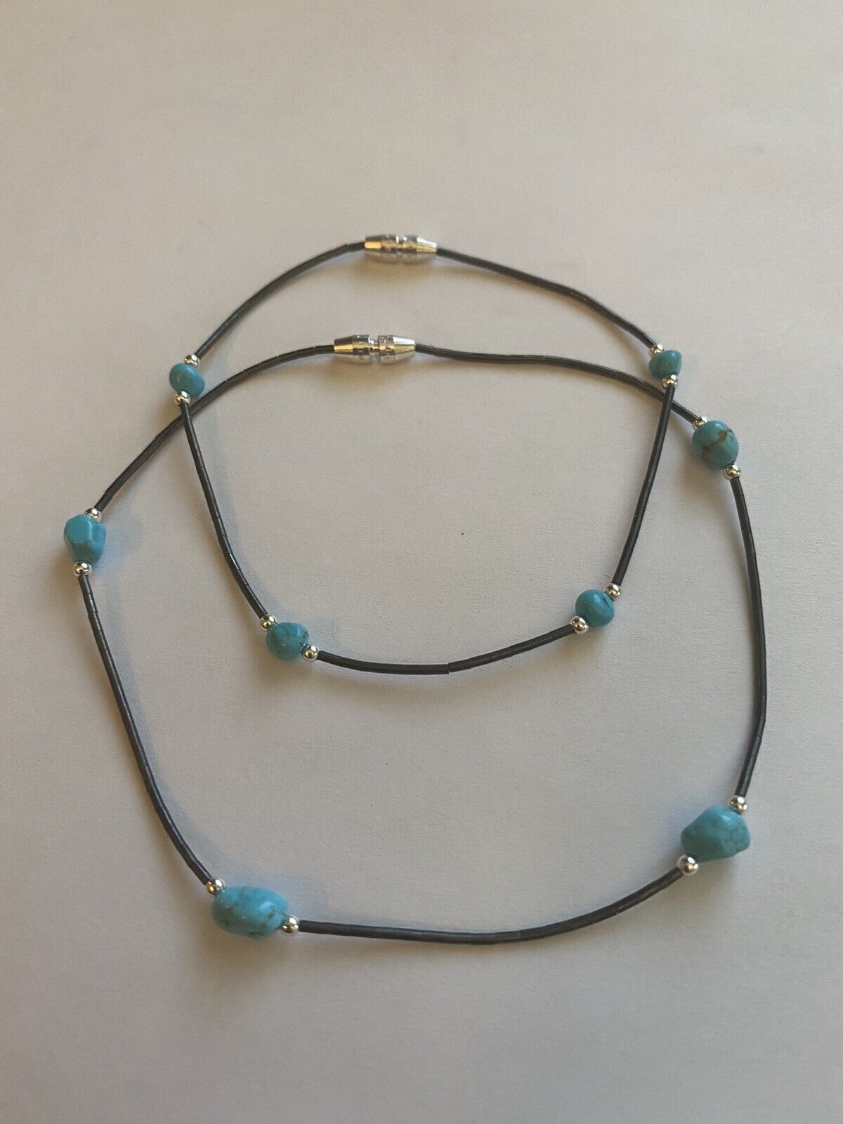 Sleeping Beauty Turquoise & Sterling Silver Anklet/Bracelet -DS