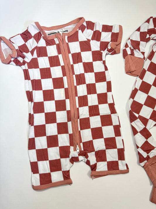 DS- Mauve Checkers Bamboo Shortie