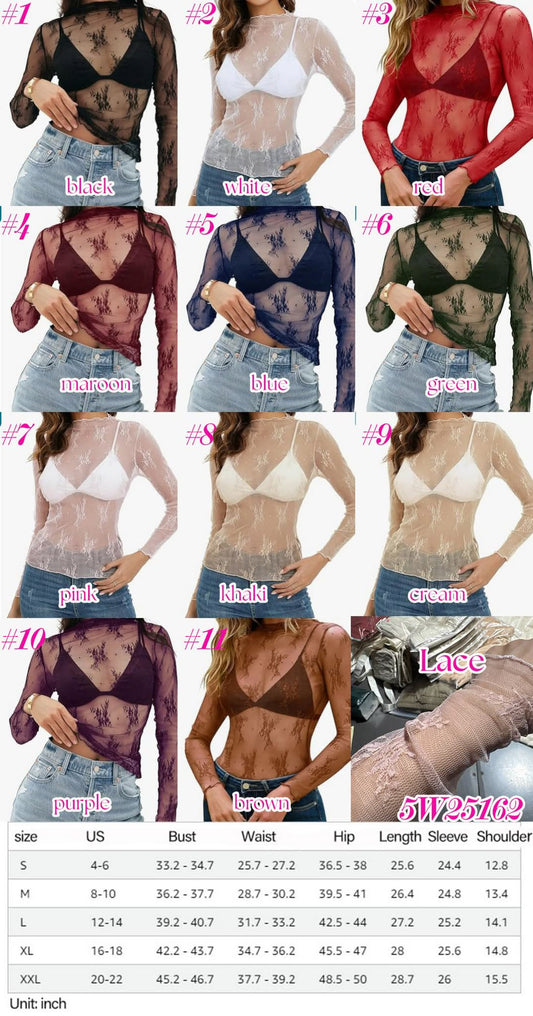 PREORDER- Spring Lace Mesh Tops