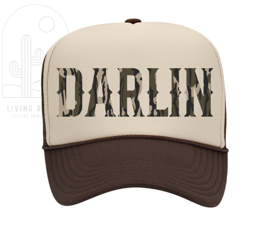 CAMO DARLIN TRUCKER HAT -DS