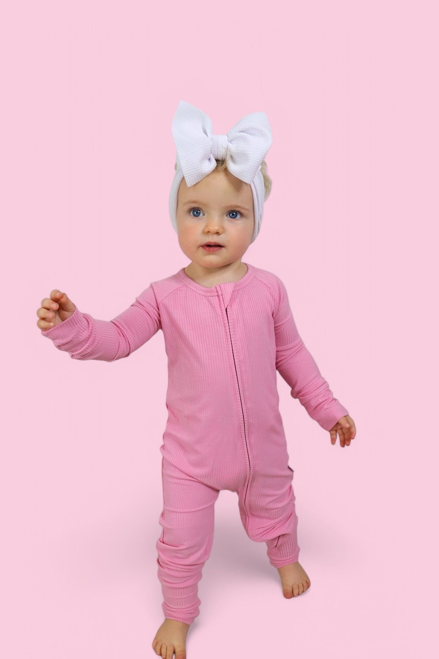 BELLA PINK RIB DREAM ROMPER -DS