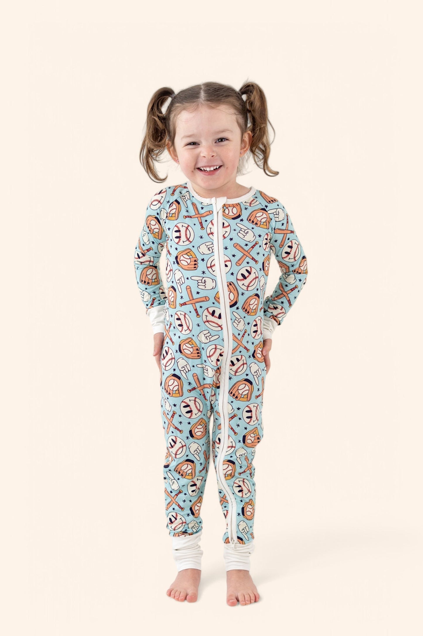 BASEBALL SMILEY DREAM ROMPER -DS
