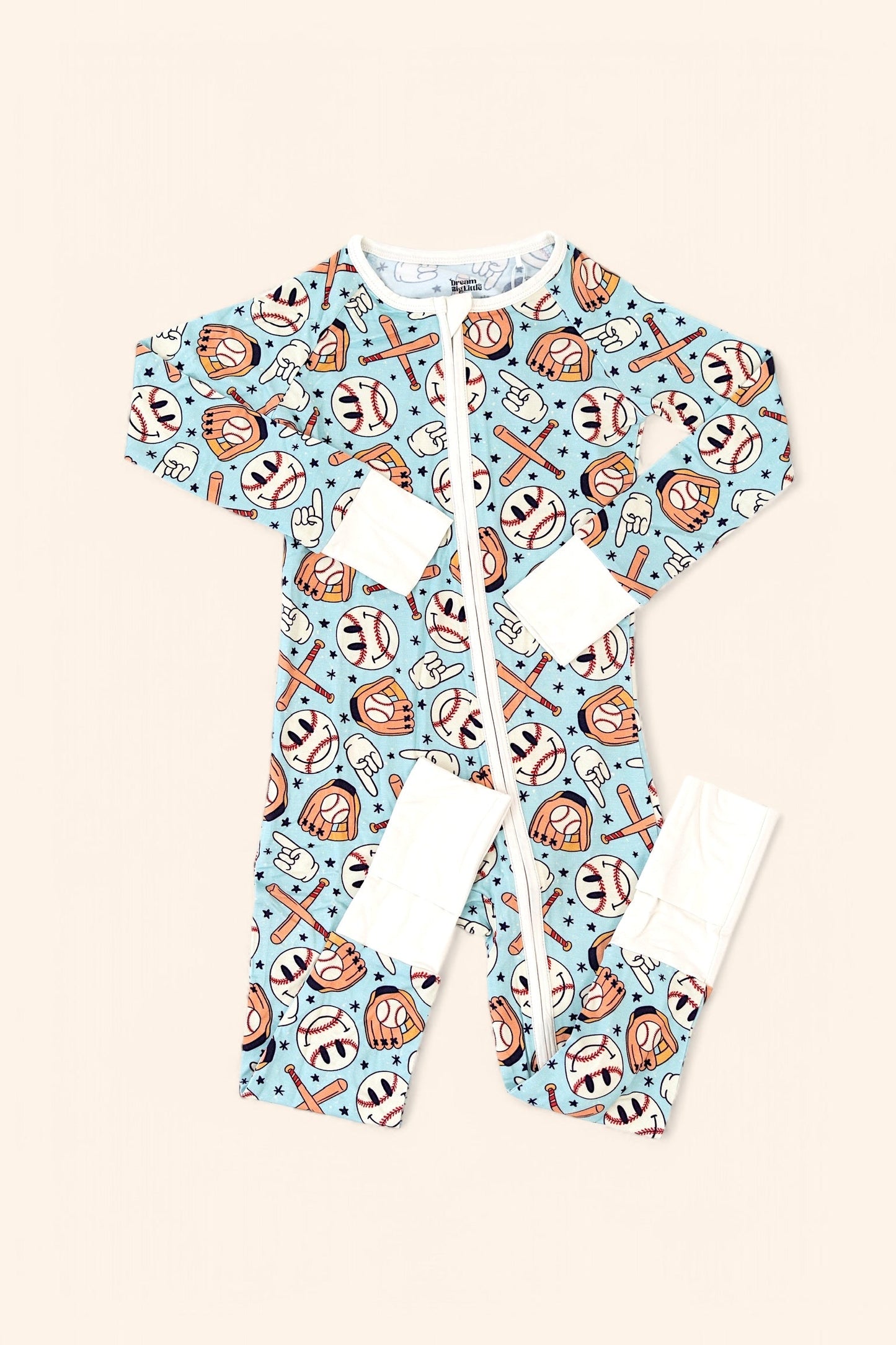 BASEBALL SMILEY DREAM ROMPER -DS