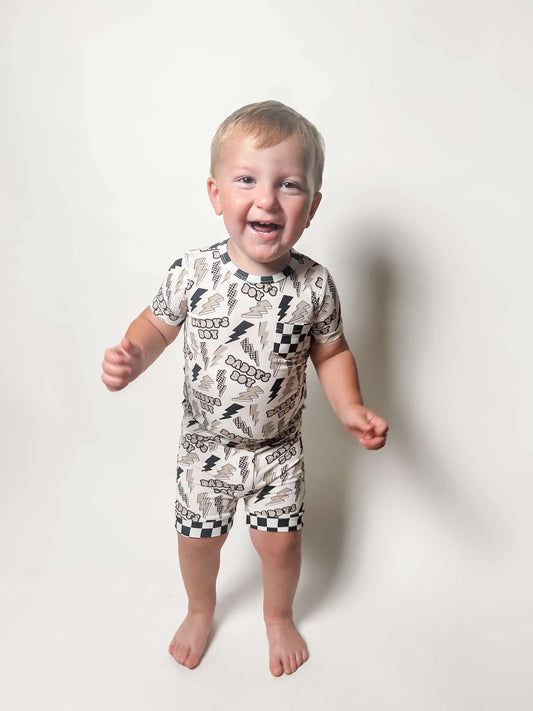 Daddy's Boy Ribbed Bamboo Short Set -DS