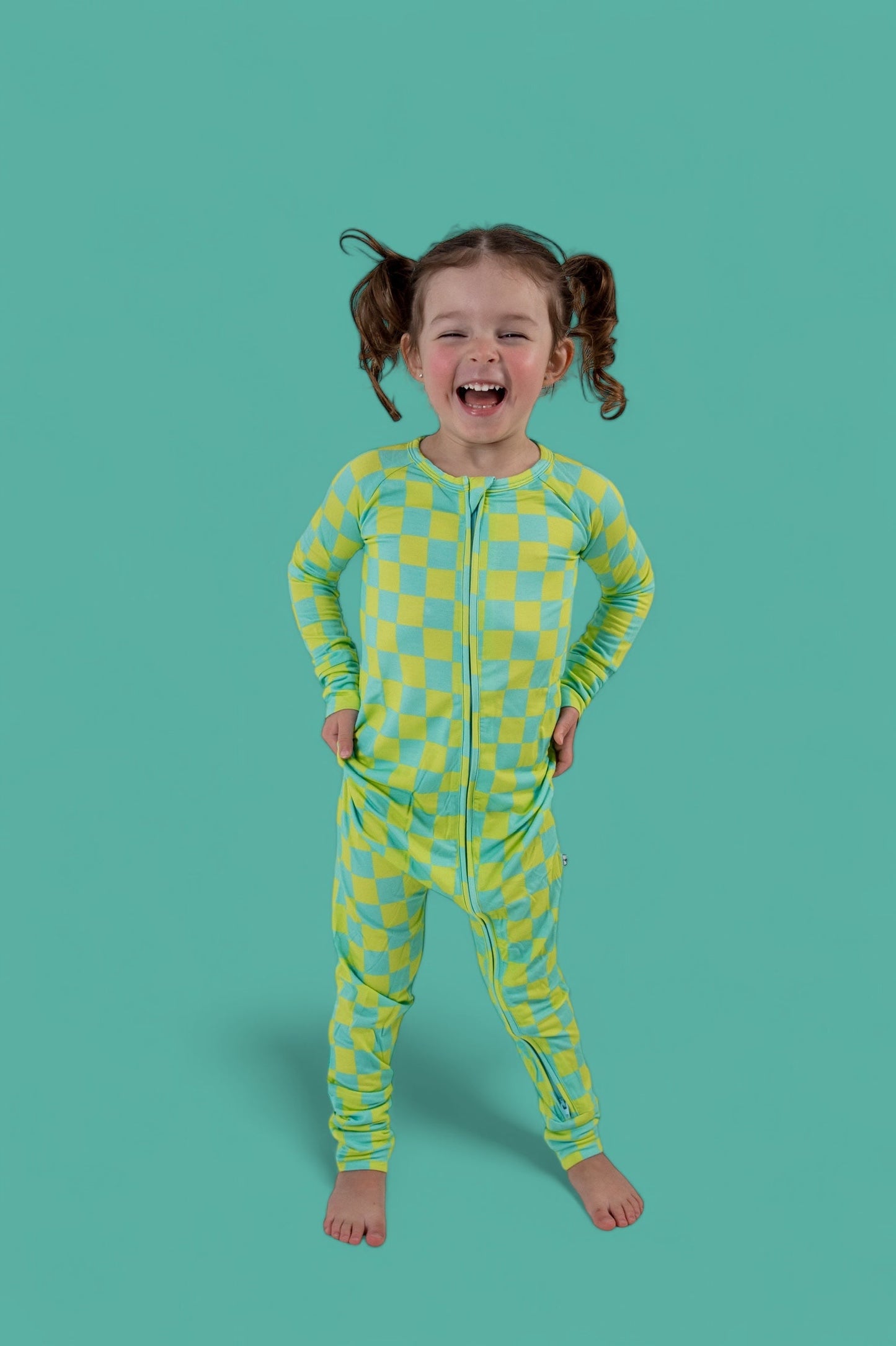 BE BOLD CHECKERS DREAM ROMPER -DS