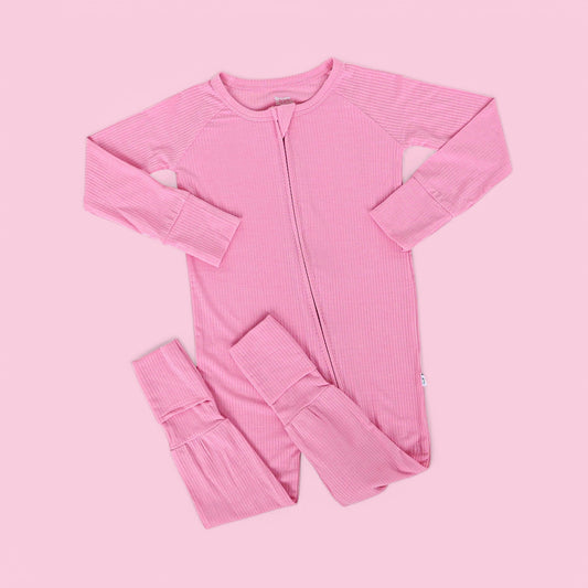 BELLA PINK RIB DREAM ROMPER -DS