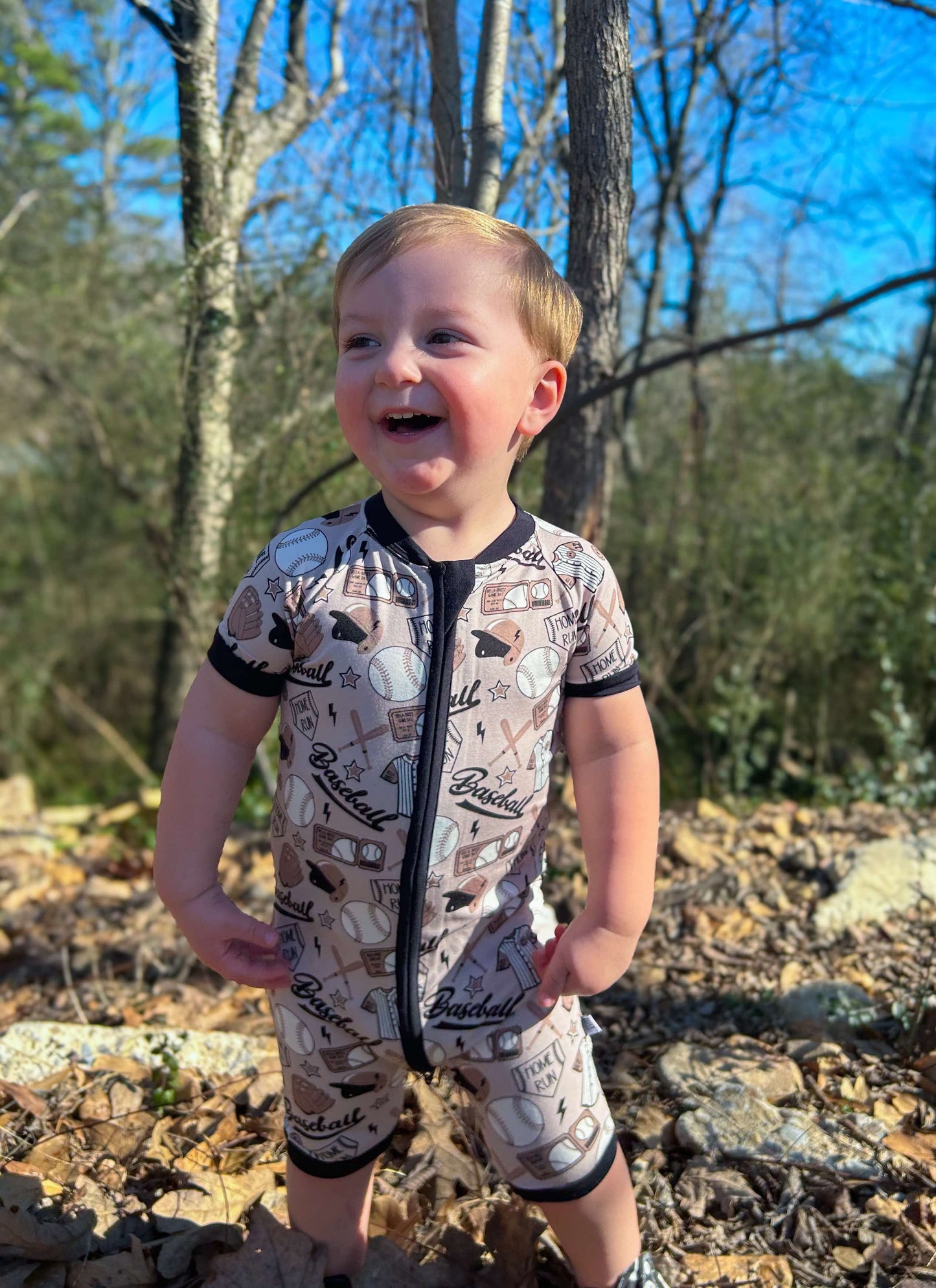 Game Day Bamboo Shortie Romper -DS