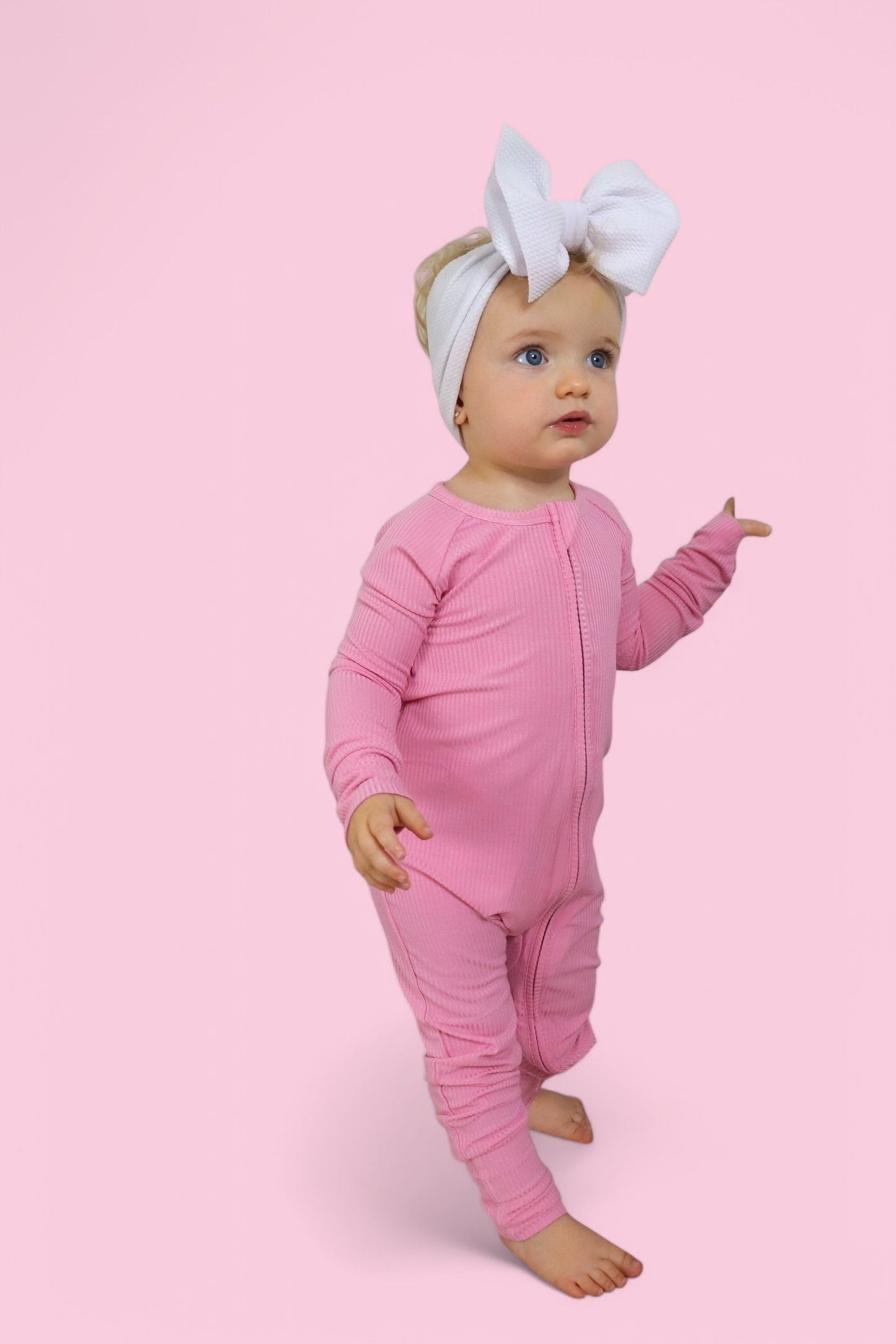 BELLA PINK RIB DREAM ROMPER -DS