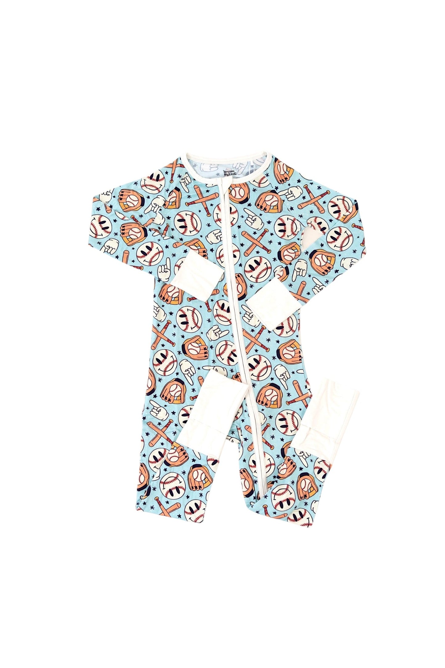 BASEBALL SMILEY DREAM ROMPER -DS