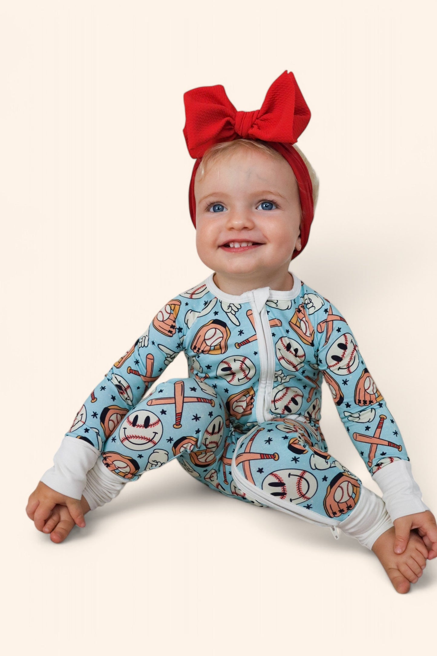 BASEBALL SMILEY DREAM ROMPER -DS