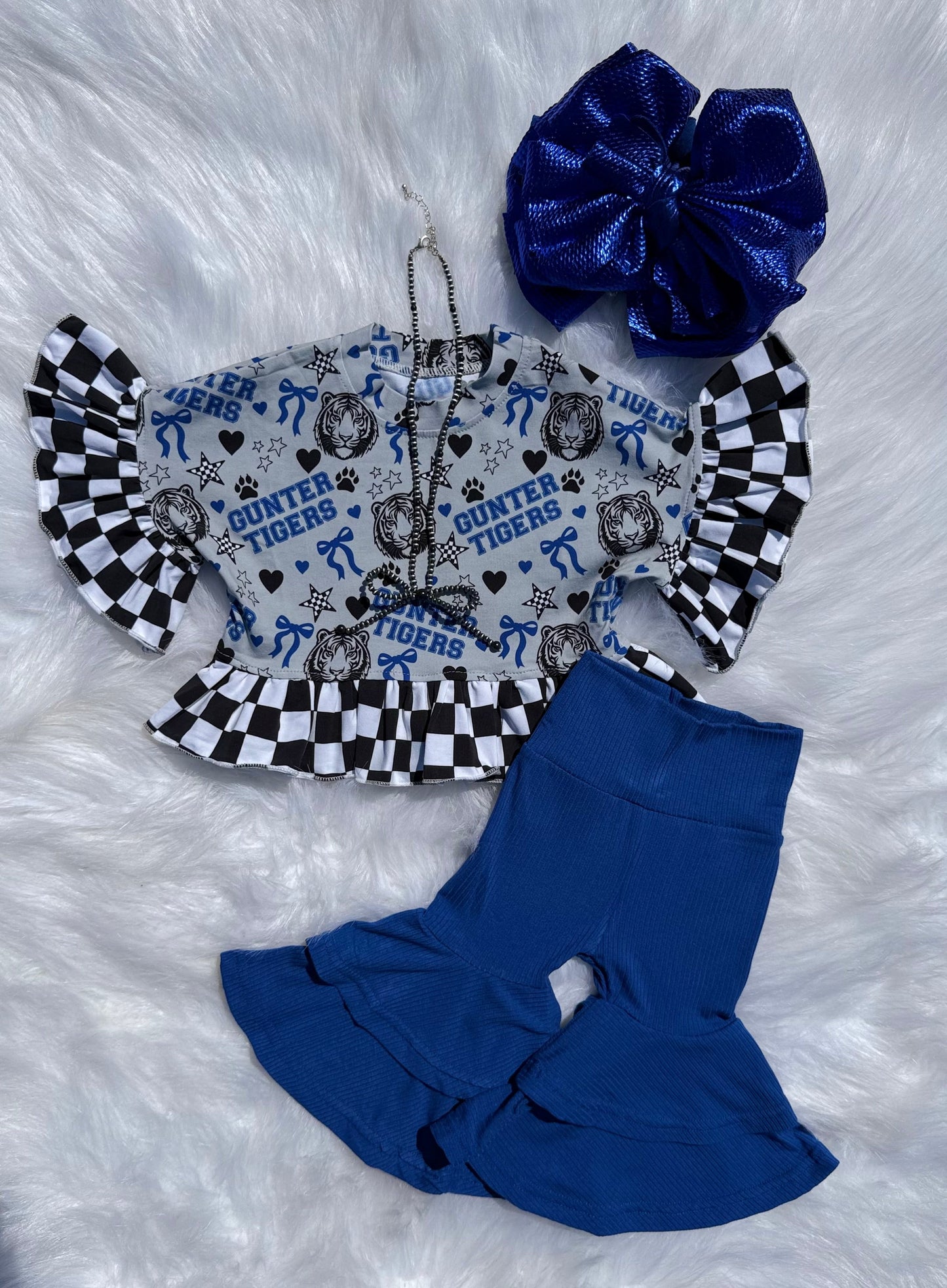 DS- Cobalt Blue Double Bell Bottoms