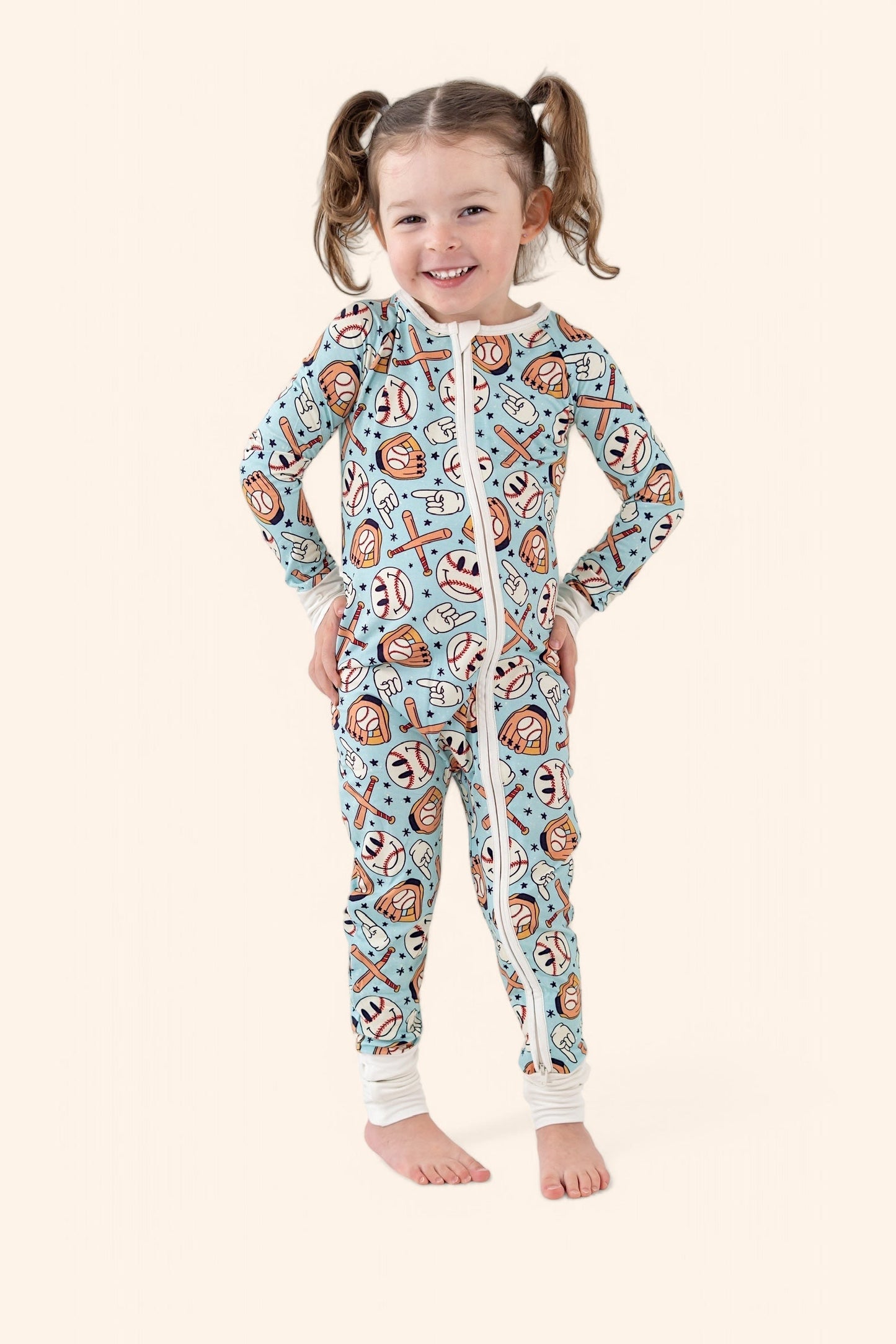 BASEBALL SMILEY DREAM ROMPER -DS