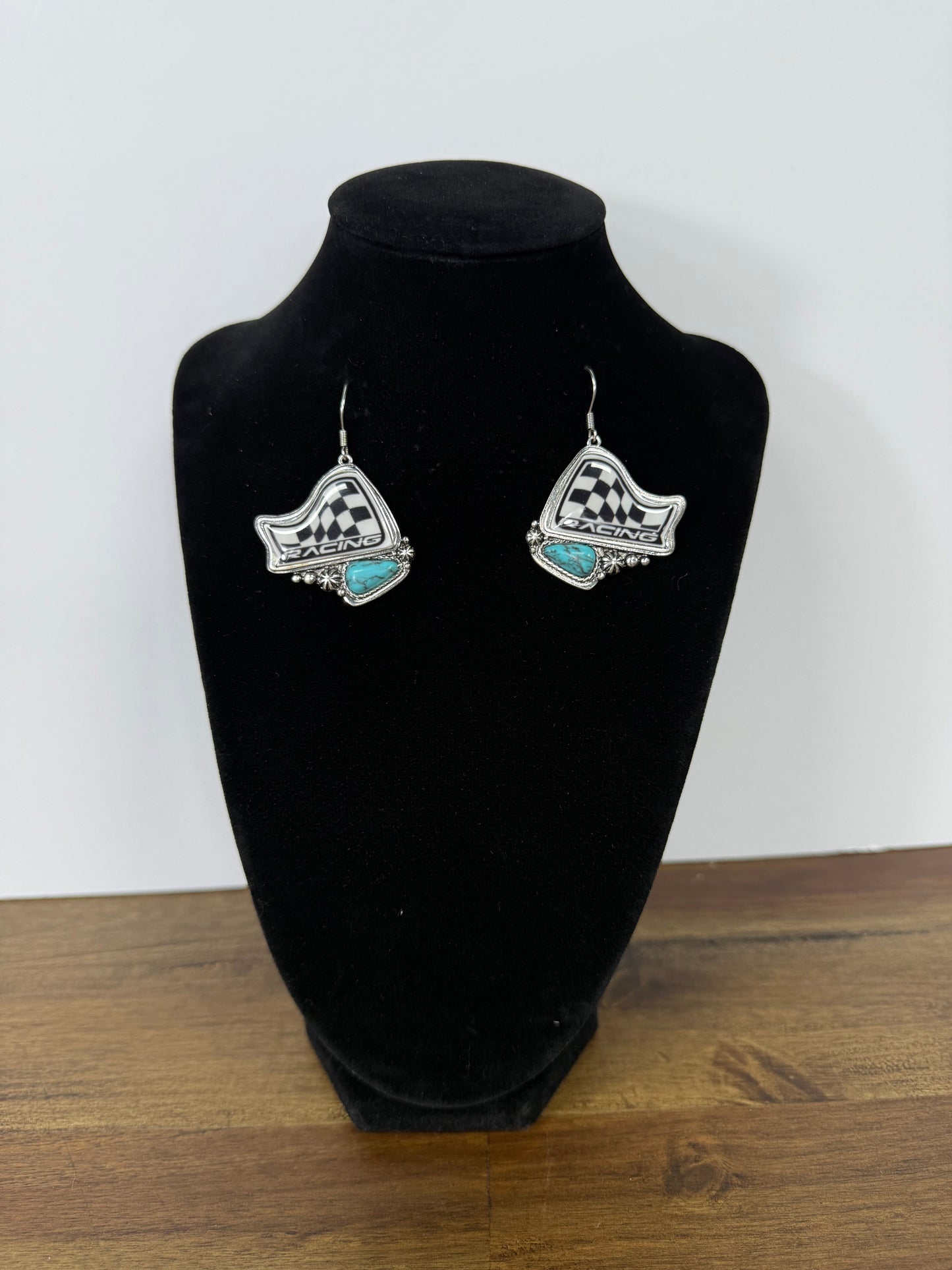 Checkered Racing Earrings -DS