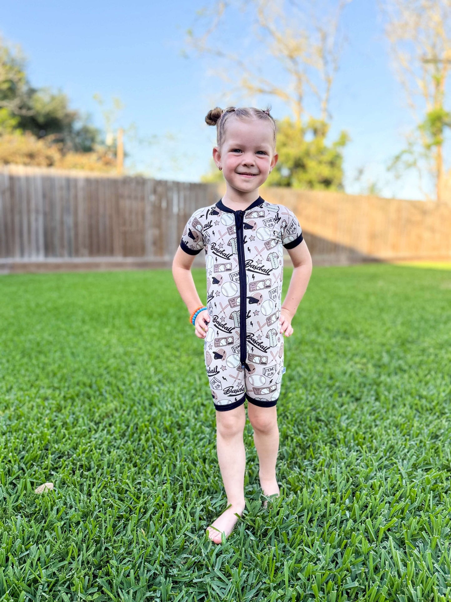 Game Day Bamboo Shortie Romper -DS