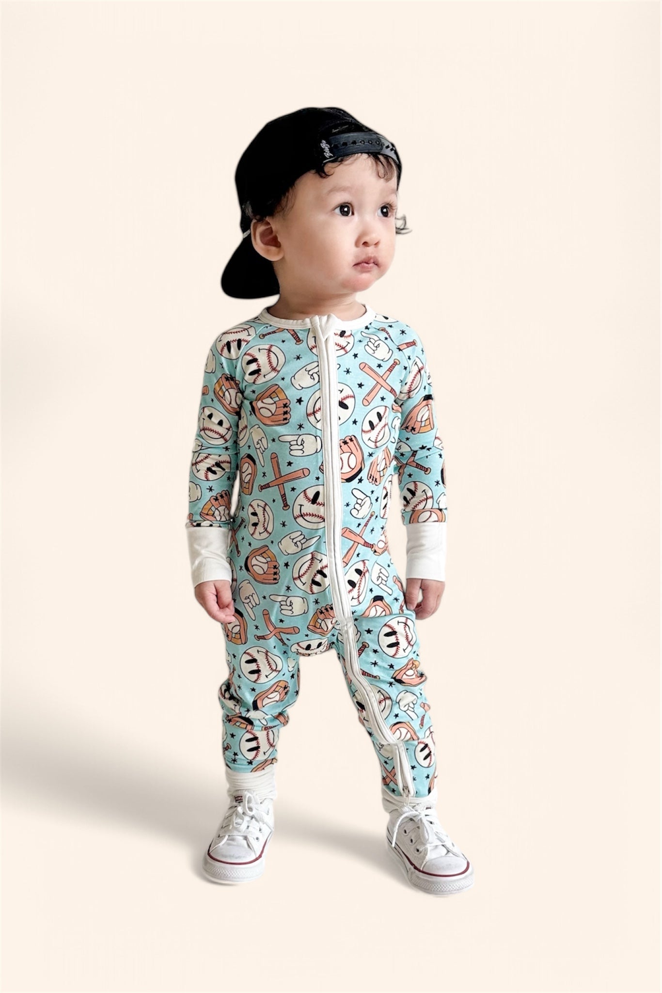 BASEBALL SMILEY DREAM ROMPER -DS