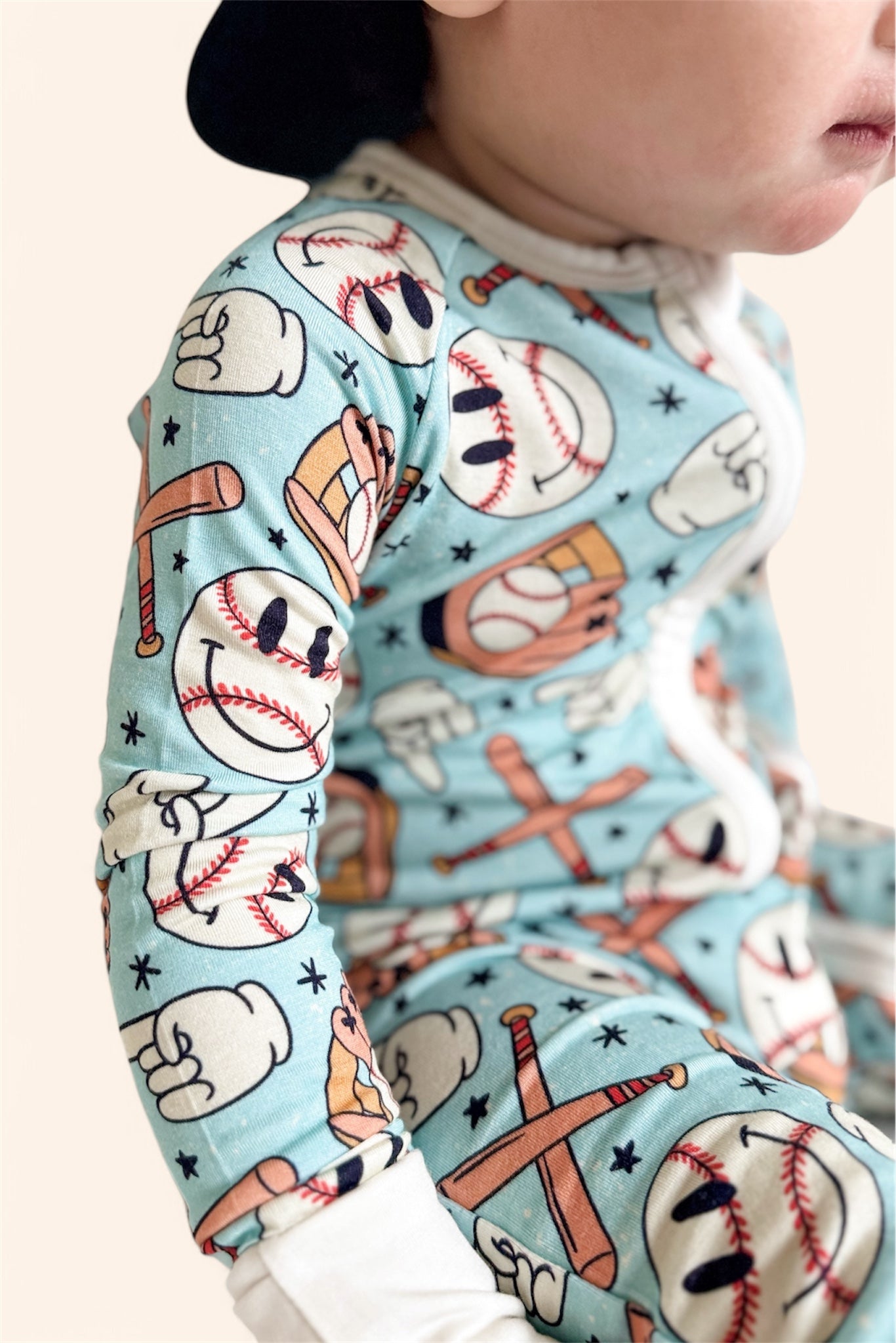 BASEBALL SMILEY DREAM ROMPER -DS