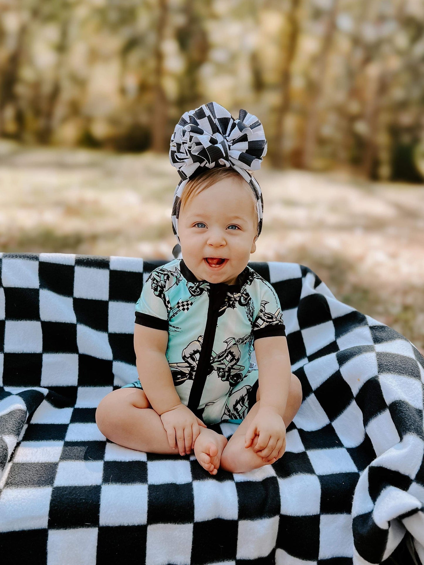 Dirt bike Bamboo Shortie Romper -DS