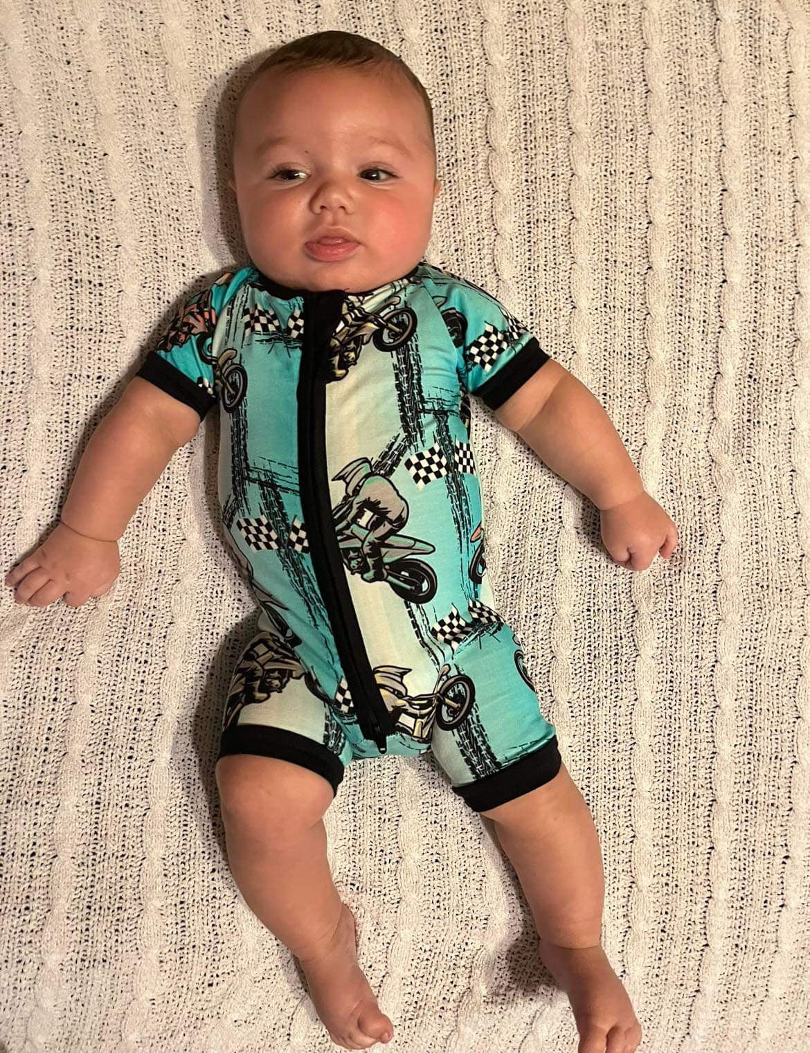Dirt bike Bamboo Shortie Romper -DS