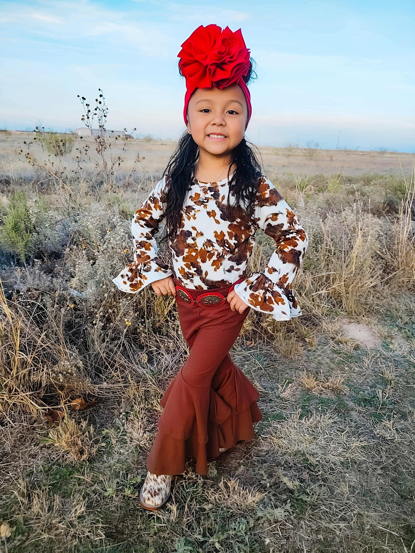 DS- Chocolate Brown Double Bell Bottoms