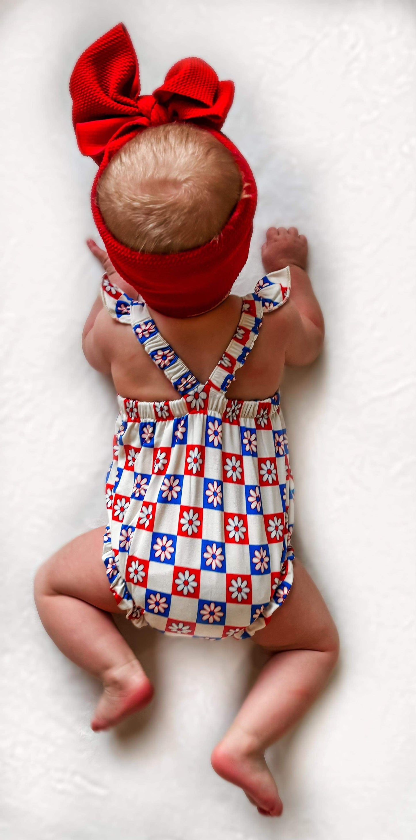 Patriotic Checkered Bamboo Romper -DS