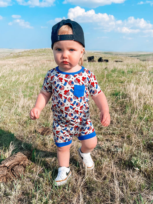 Party In The USA Bamboo Sleep Short Set -DS