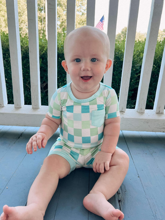 Ocean Checks Bamboo Short Set -DS