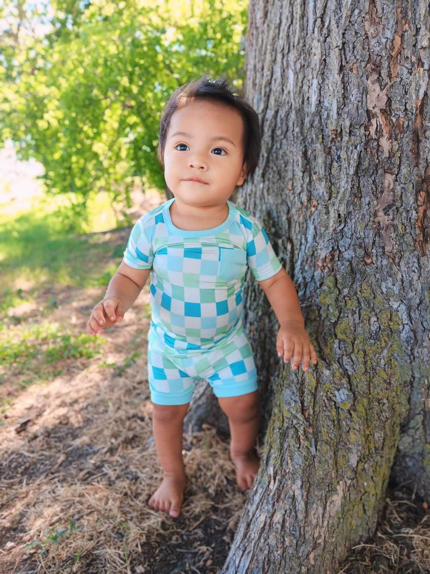 Ocean Checks Bamboo Short Set -DS