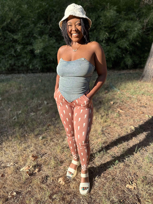 Rust Checks Adult Bamboo Joggers -DS