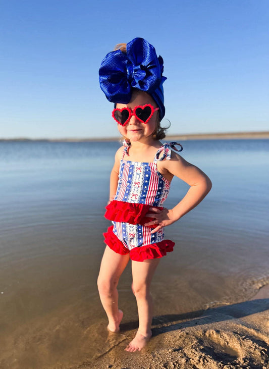 Little Miss America 2 Piece Swim Suit -DS