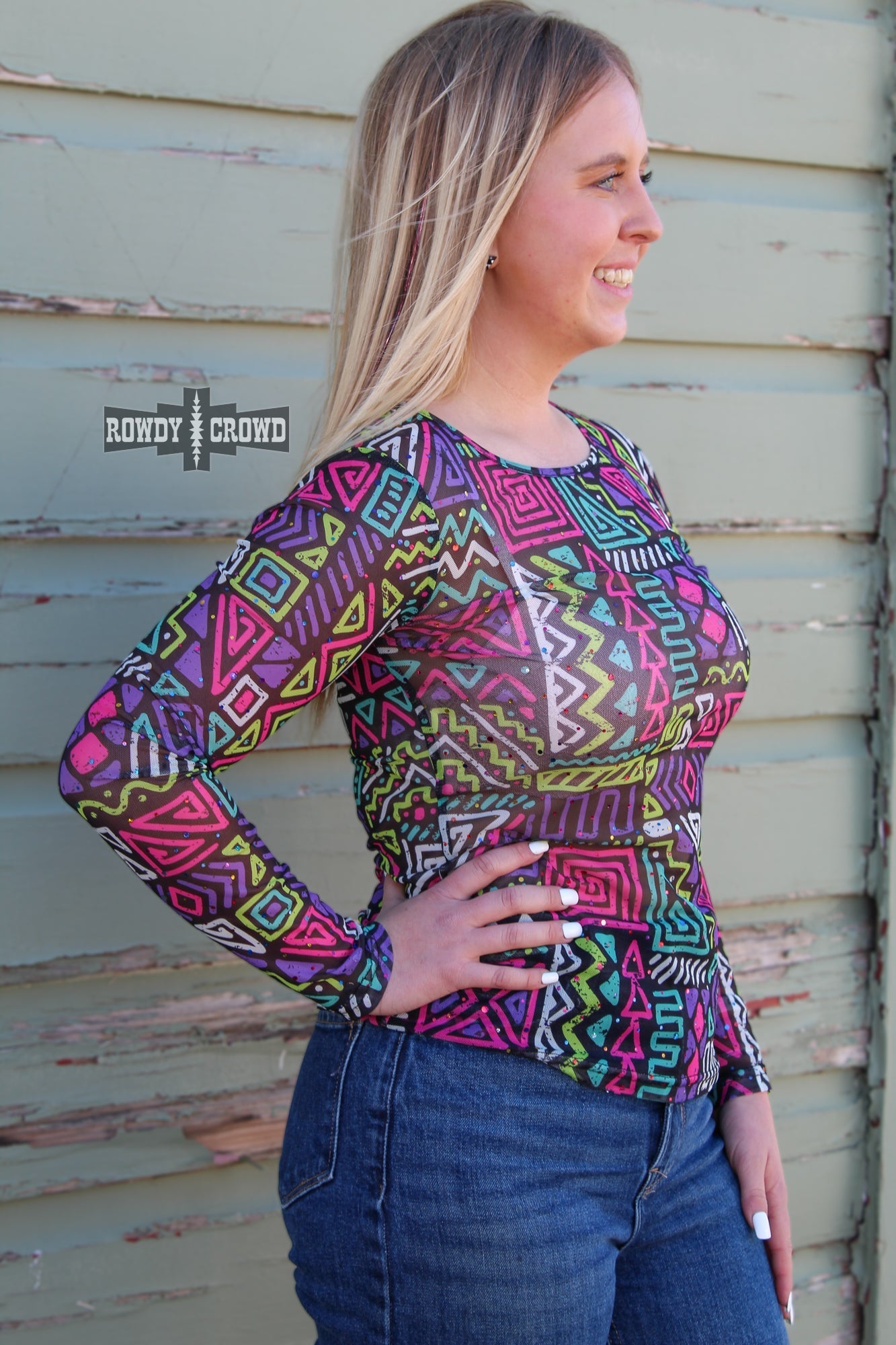 Spaced Out Mesh Top -DS