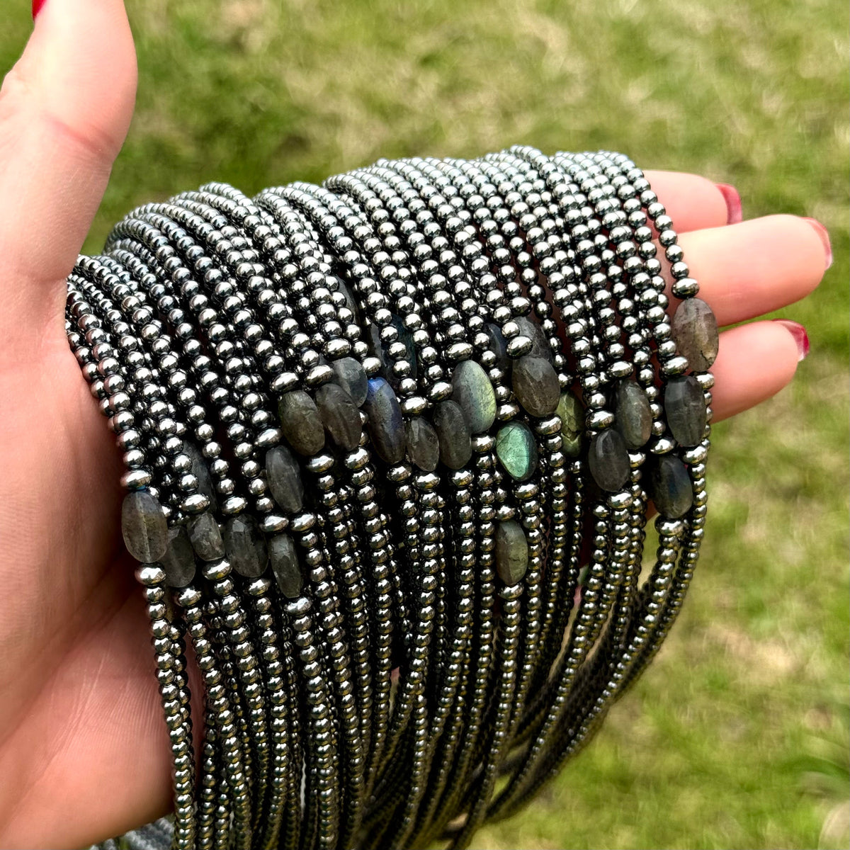 Sterling Silver Pearl & Labradorite Necklace – 16” -DS
