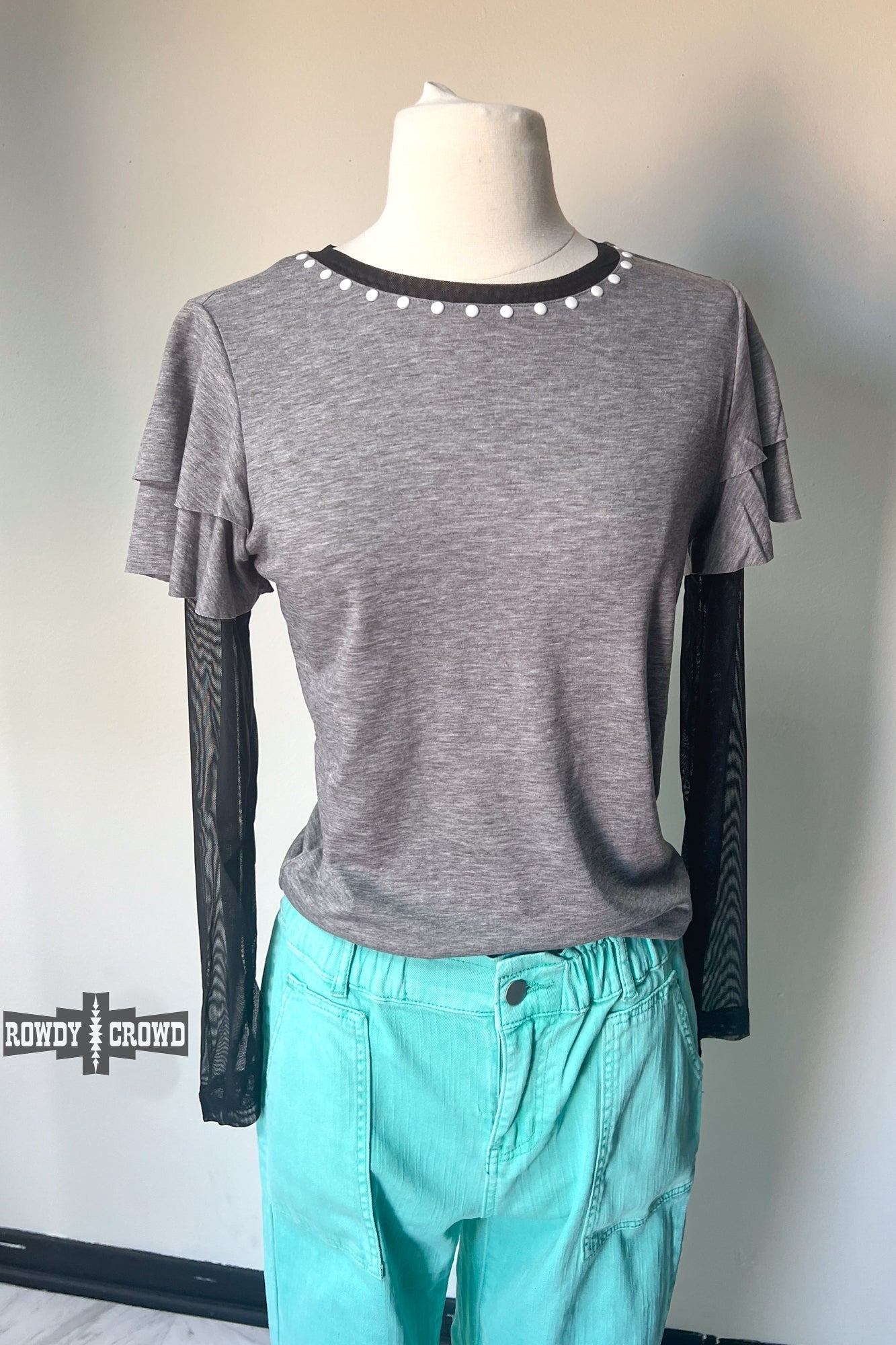 Mustang Mesh Sleeve Top -DS