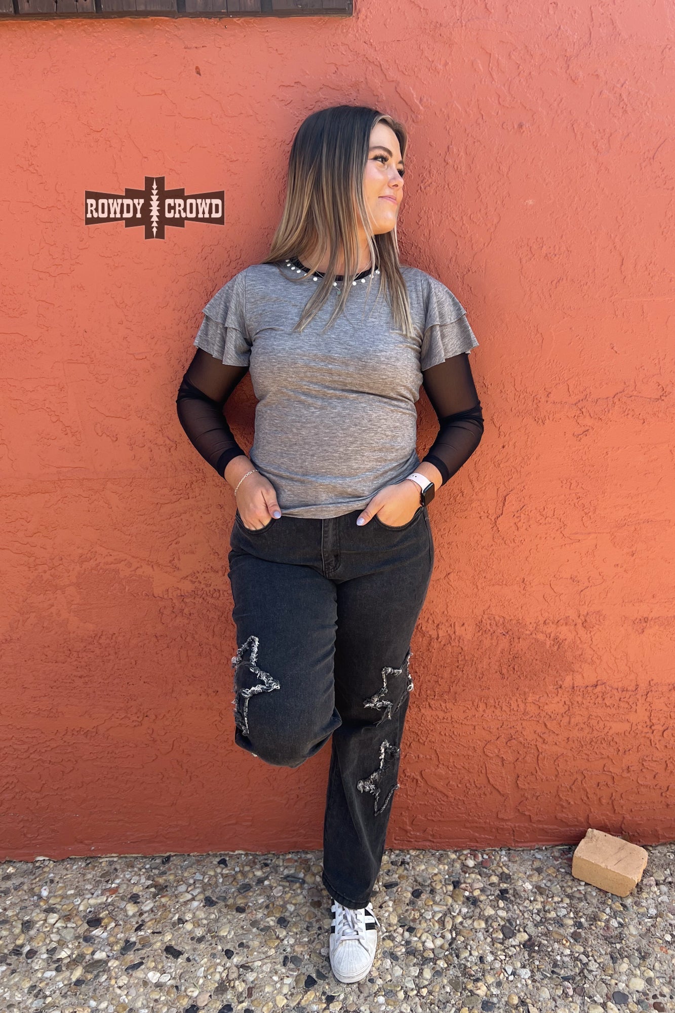 Mustang Mesh Sleeve Top -DS