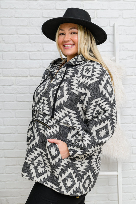 Lounge Day Hoodie in Black & White -DS