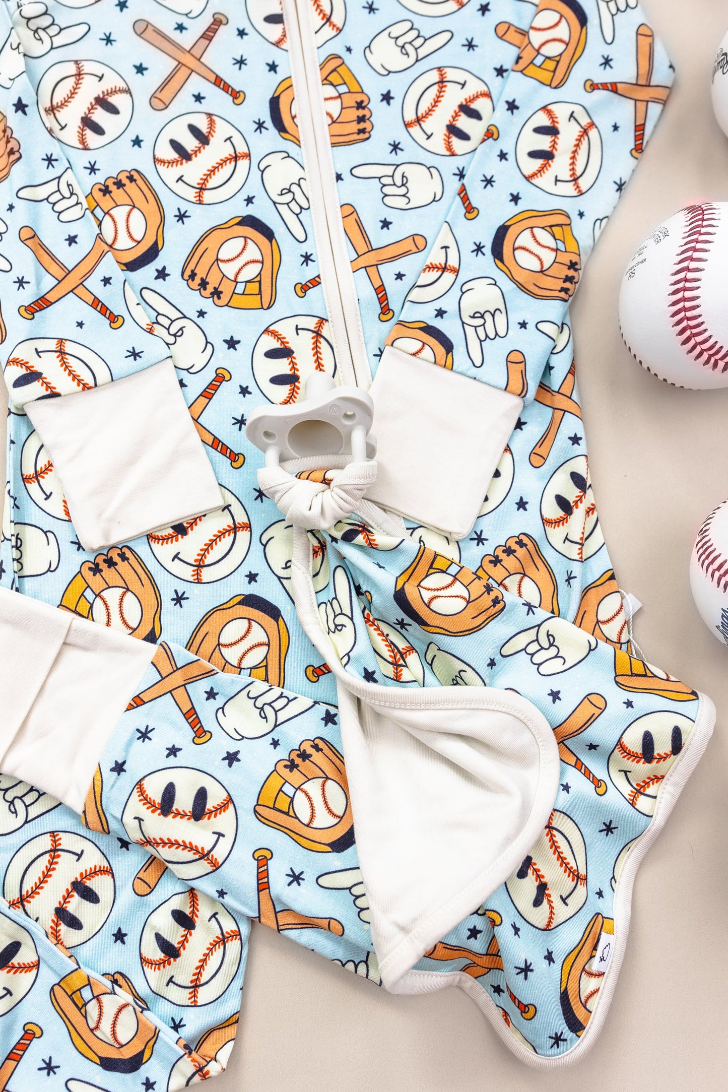BASEBALL SMILEY DREAM ROMPER -DS