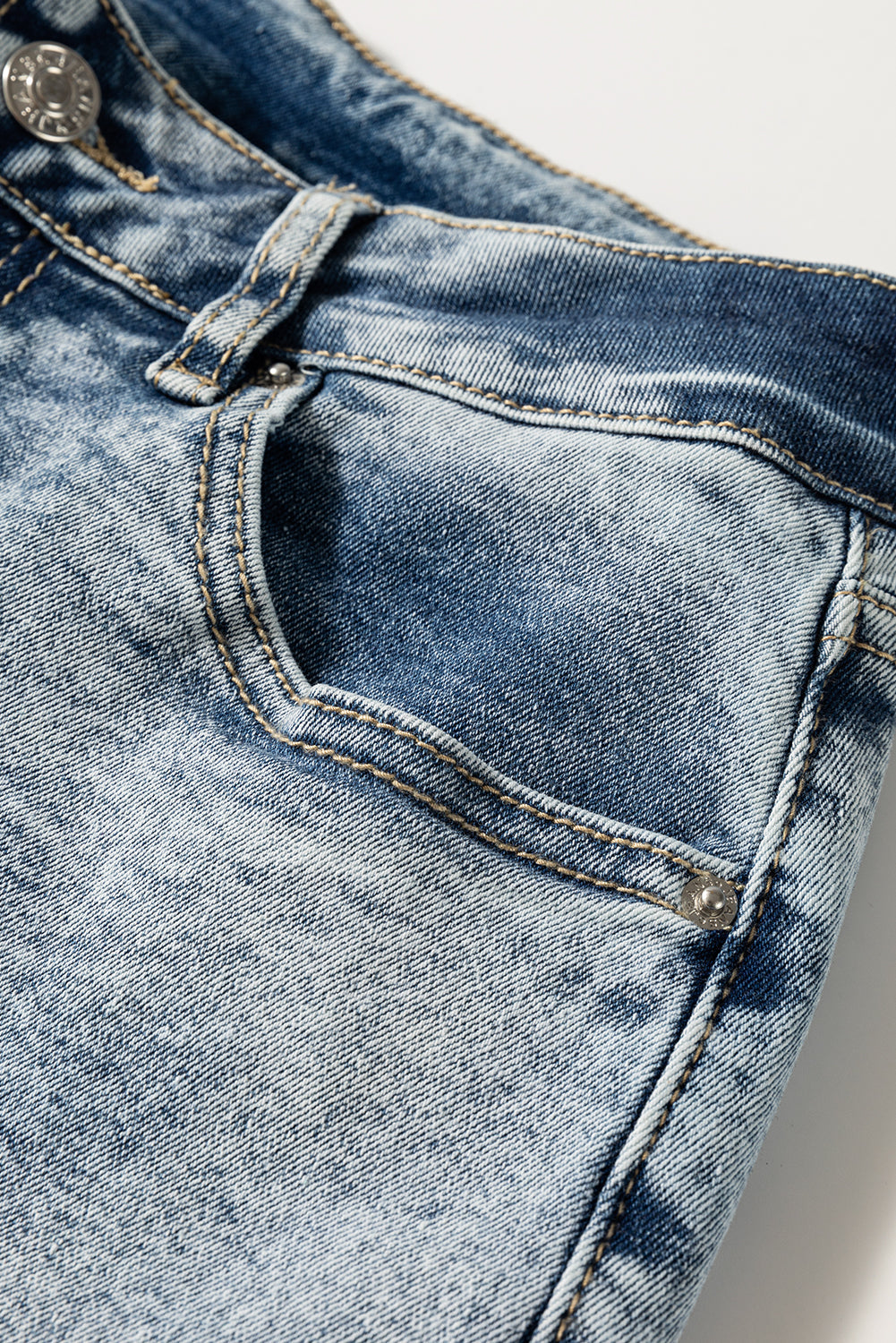 Myosotis High Rise Button Zip Fly Medium Wash Jeans -DS