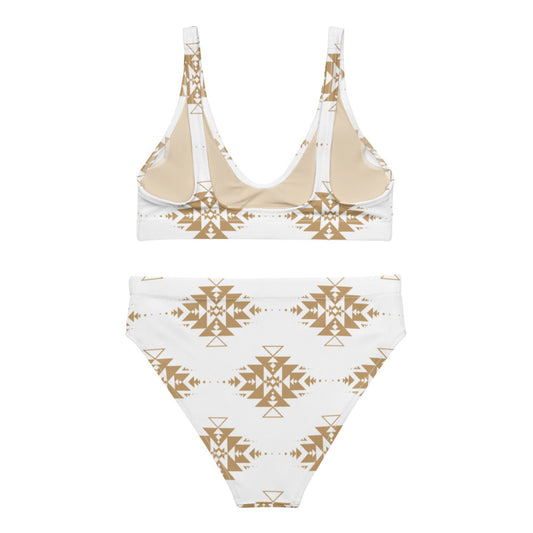 Gold Aztec high-waisted bikini -DS